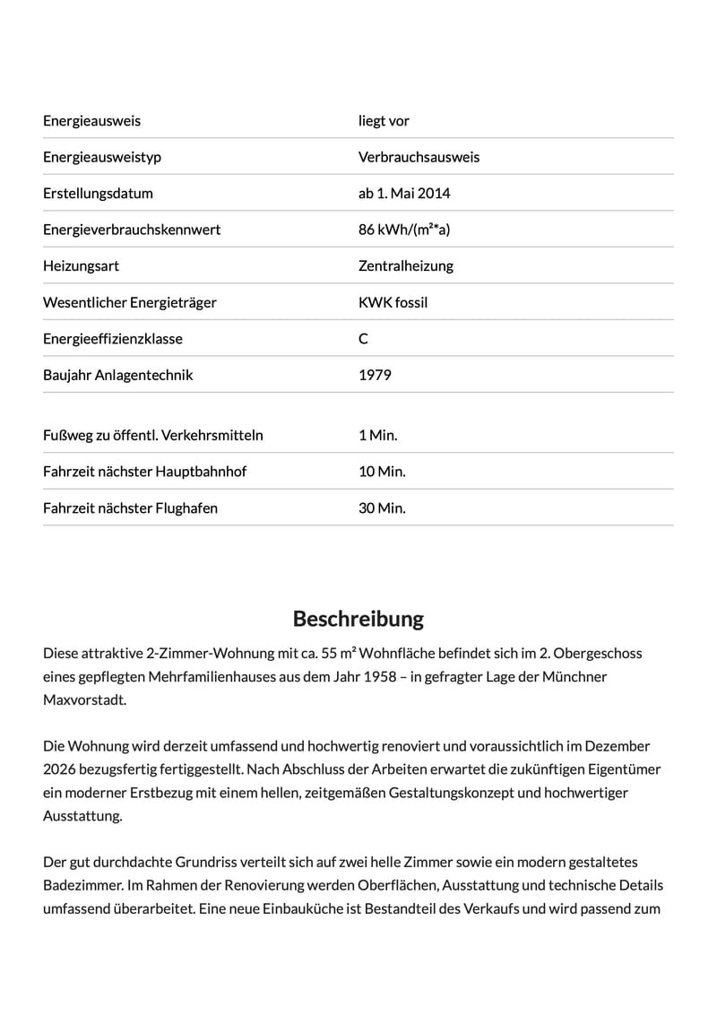 Exposé, Seite 3 von 12: Energieausweis und Beschreibung