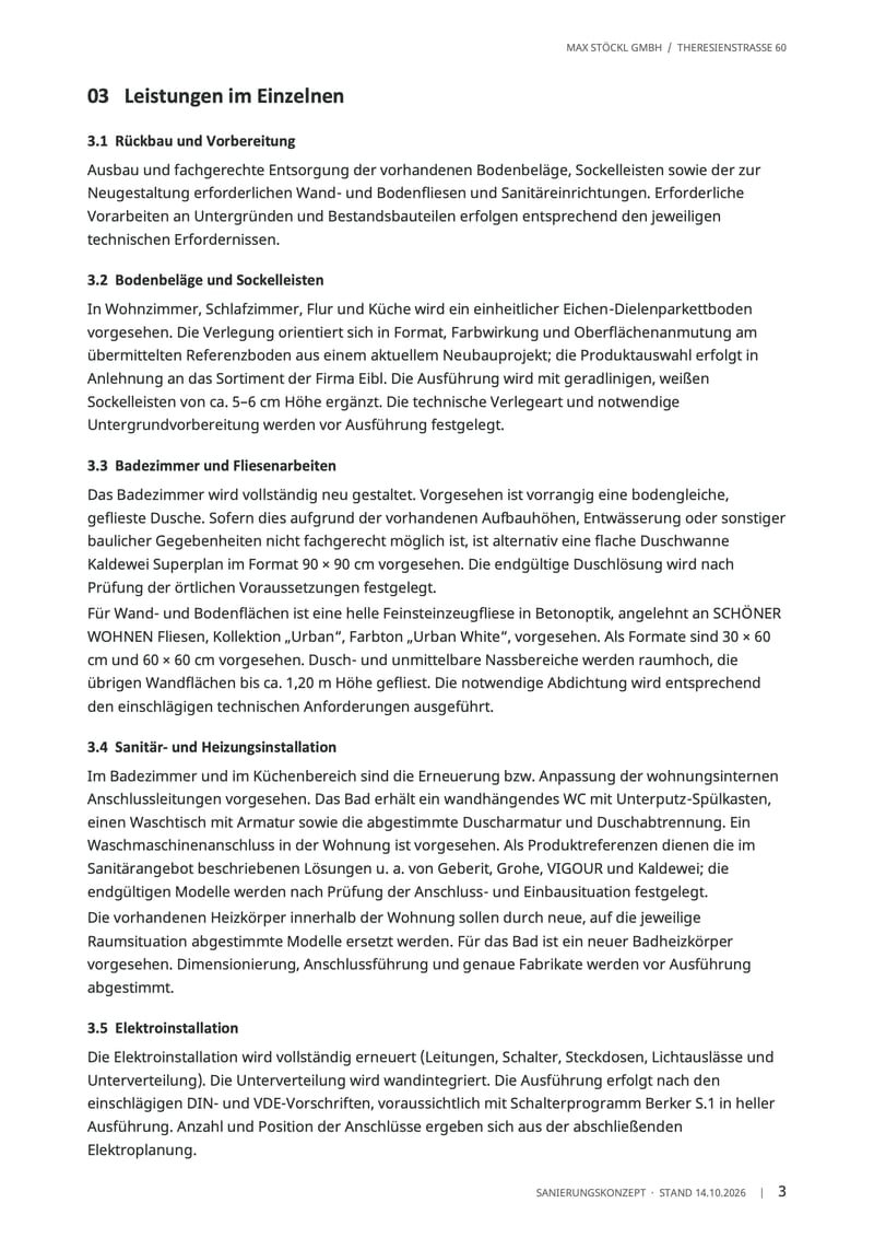 Leistungsbeschreibung, Seite 3 von 9: Leistungen im Einzelnen
