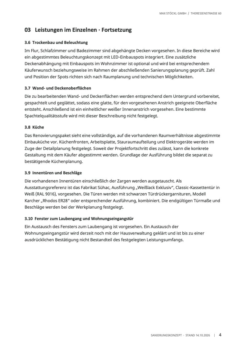 Leistungsbeschreibung, Seite 4 von 9: Leistungen im Einzelnen, Fortsetzung